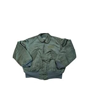 Alpha Industries CWU-45/P Flyer Jacket Sage Green Bomber Made in USA Mens Large